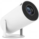 Portable Projector 4K Mini Projector LCD HD LED Lamp with Wi-Fi and Built-in Speakers White