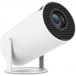 Portable Projector 4K Mini Projector LCD HD LED Lamp with Wi-Fi and Built-in Speakers White