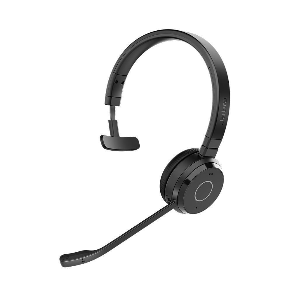 Jabra Evolve 65 TE Link 390a UC Mono Wireless On Ear Multimedia Headphones with Microphone and Bluetooth Connection