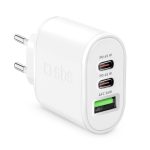 SBS 65W GaN ultra-fast charger with 2 USB-C Power Delivery ports and 1 USB-A port