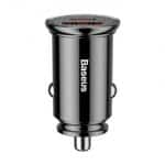 Car Charger Baseus, 30W, 3A, 1 x USB-A - 1 x USB-C, Black CCALL-YS01