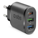 SBS Wall Charger 2 USB 2.4A + 1 Type C PD