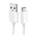 SBS USB-A - USB-C fabric cable with cable clip, 1.5 m