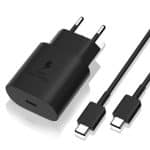 Wall Charger Samsung EP-TA800B + DA705BBE, 25W, 3A, 1 x USB-C, with USB-C Cable, Black GP-PTU021SOABQ